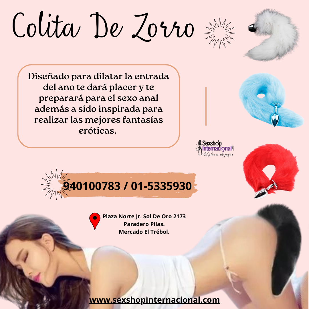 PLUG ANAL ACERO CON COLA DE ZORRO - SEXSHOP PLAZA NORTE.